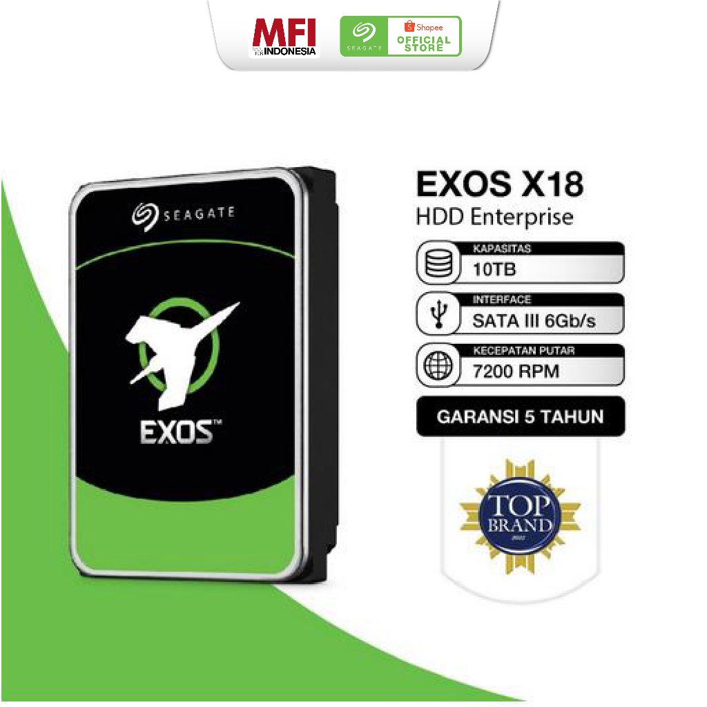 Jual Seagate EXOS X18 HDD / Hardisk Enterprise 10TB SATA 7200RPM ...