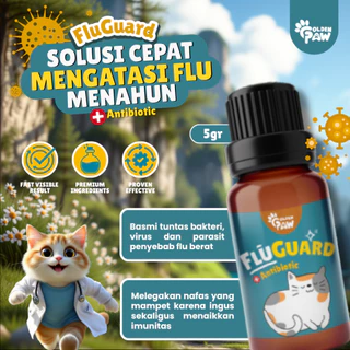 Golden Paw - FLU-GUARD 5gr Obat Kucing Flu Berat Susah Sembuh dan untuk Demam Pilek Bersin Ampuh