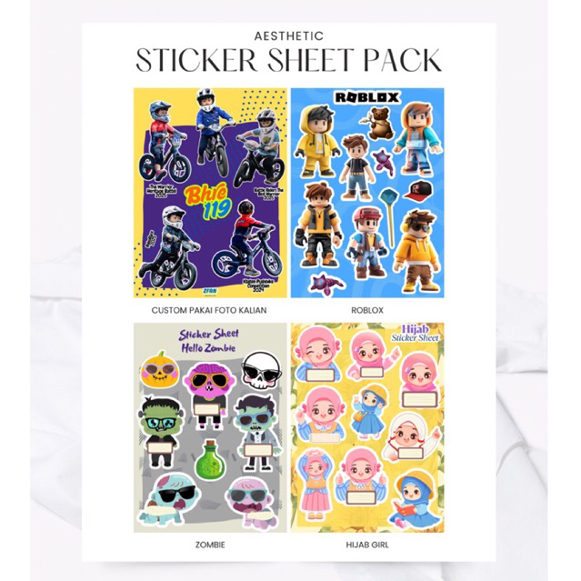 Jual Sticker Sheet Pack A6 bisa custom pakai foto/desain kalian ...