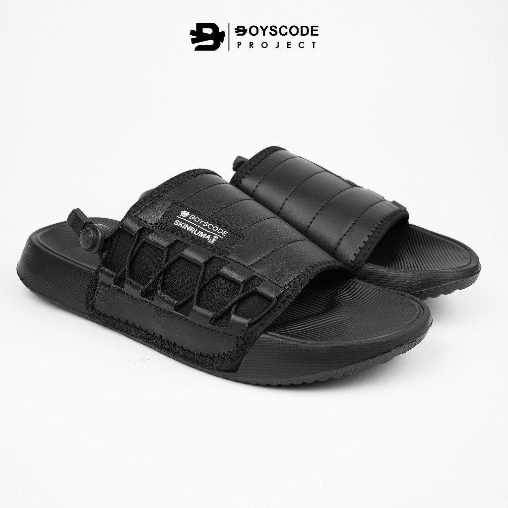 Jual BOYSCODE Sendal Selop Tali Webbing Pria Wanita Virgo Hitam ...