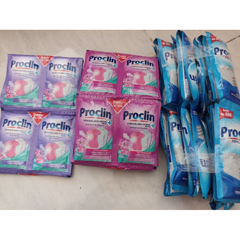 Jual PROCLIN Penghilang Noda Pakaian 1 Renteng 24pcs | Shopee Indonesia