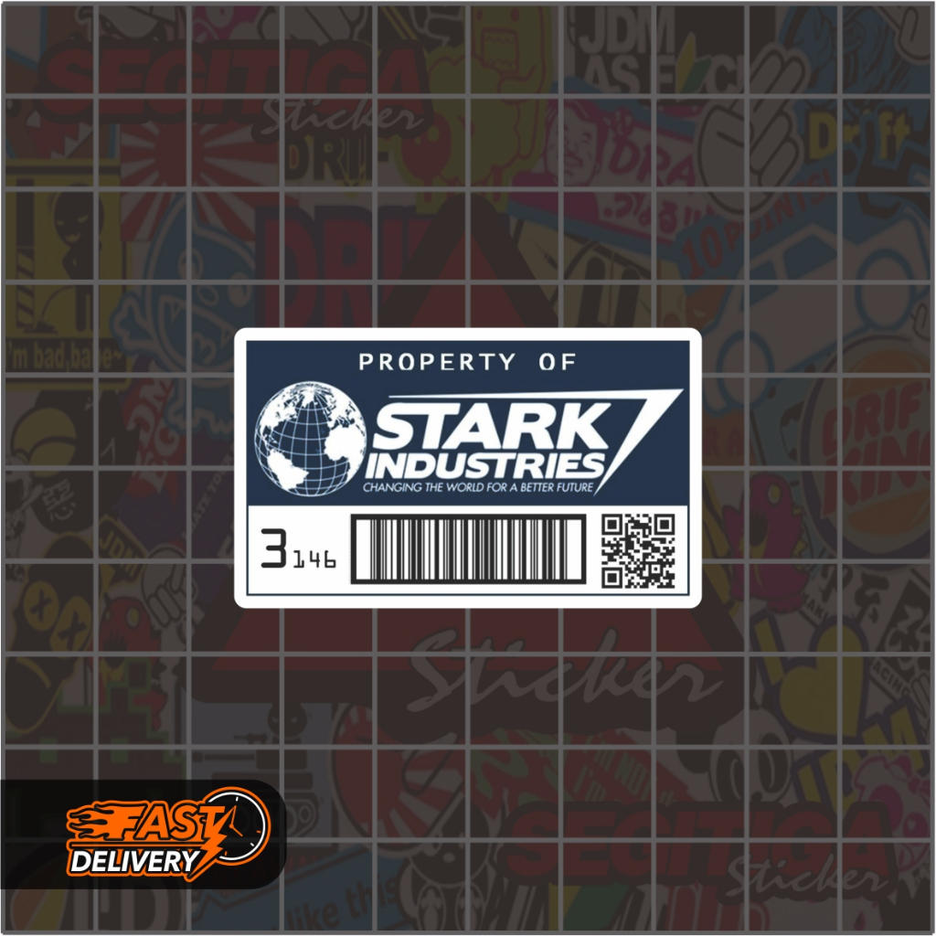 Jual Sticker Property of Stark Industries Ukuran 5 x 3 Cm | Shopee ...