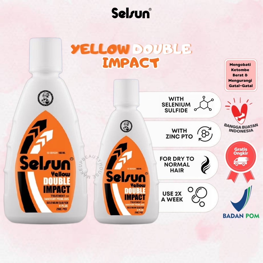 SELSUN Yellow Double Impact Anti Dandruff Shampoo 50ml/100ml