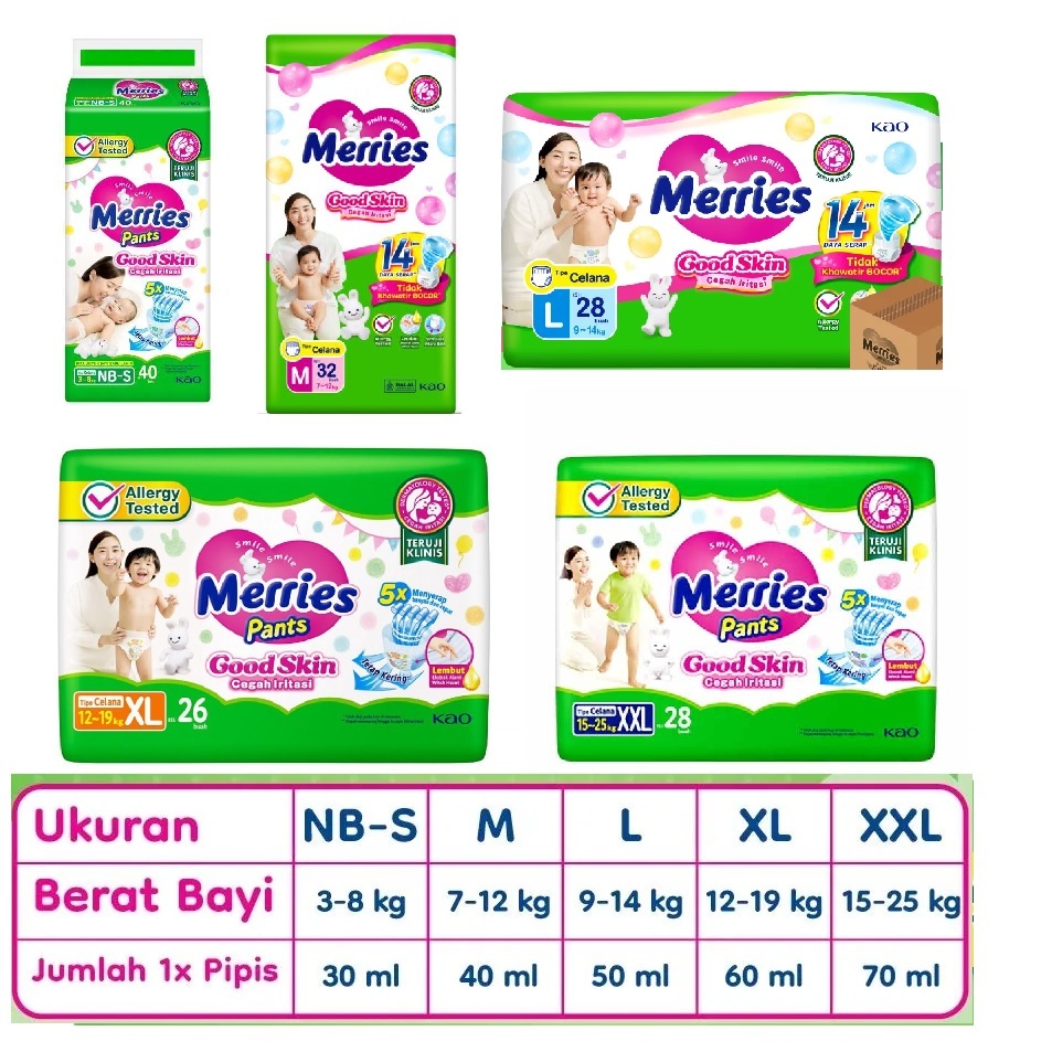 Jual Merries Pants good skin S38/M32/L28/XL26/XXL28 popok celana ...
