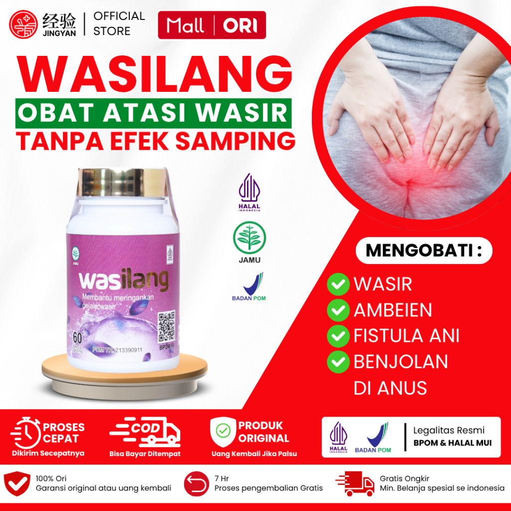 Obat Wasir Berdarah Atasi Ambeien Bengkak Sembelit Anus Benjol Aman Tanpa Operasi JINGYAN WASILANG