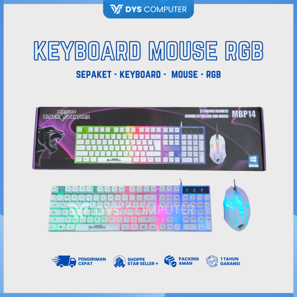 Jual Keyboard Mouse Gaming RGB Light LED + Mousepad Sepaket Murah ...