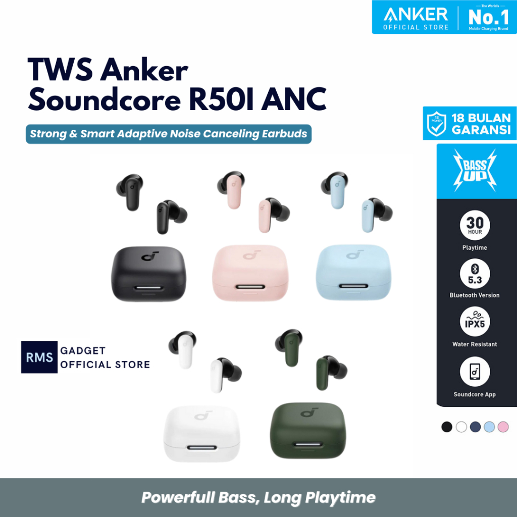 Jual NEW ANKER Soundcore R50i NC True Wireless TWS Earbuds Bluetooth ...