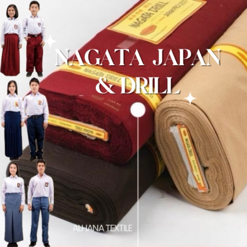 Jual Kain Nagata Drill Bahan Seragam Sekolah SD/SMP/SMA By Alhana