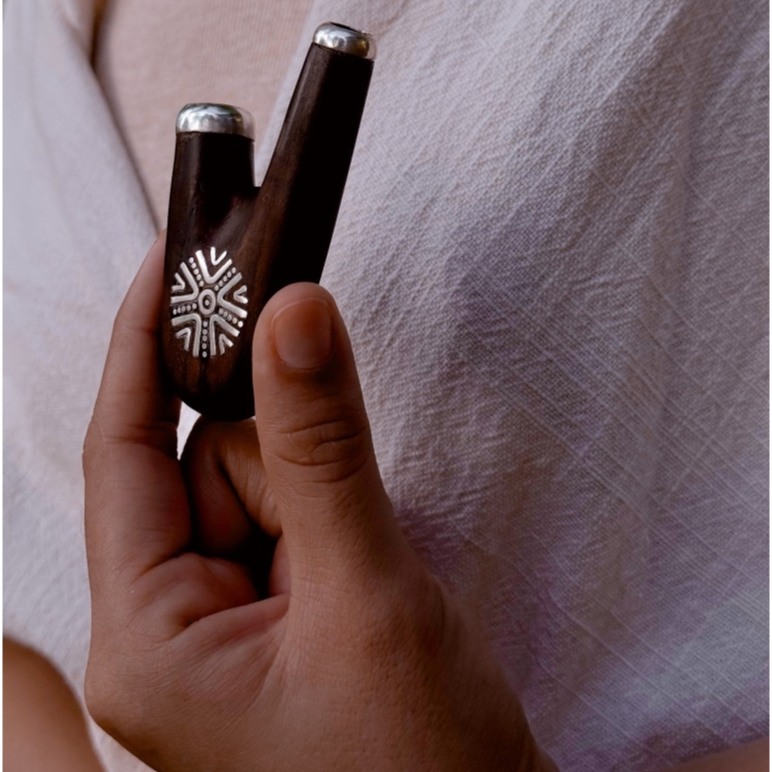 Jual Kuripe Pipe with Silver Tips | Handcrafted Rosewood Self ...