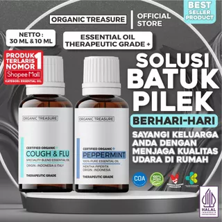 ORGANIC TREASURE - Cough Flu, Peppermint, and All Essential Oil Therapeutic Grade+ Best Seller