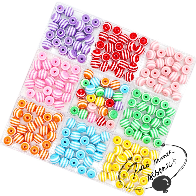 Jual [COD⚡ISI 30-50PCS] Lollipop Striped Rounds Hole Lurus Lubang Manik ...