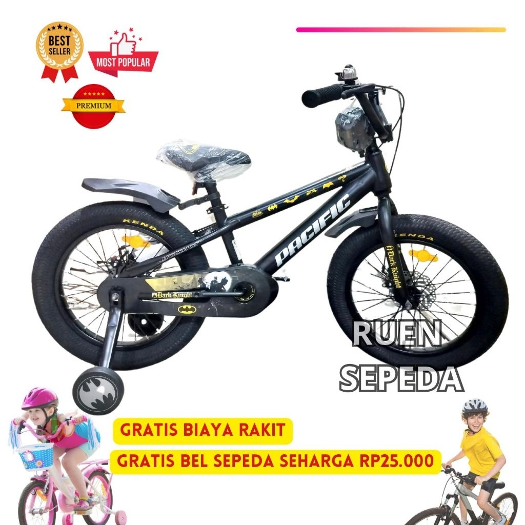 Jual Sepeda Anak Roda Empat BMX Batman 18 Inch Sepeda Roda Empat