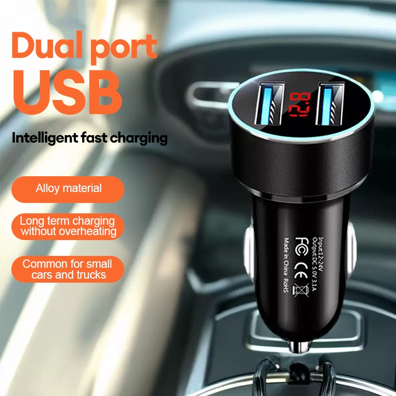 Jual CARBOSS Car Charger Universal Charger Mobil 2USB Fast Charging ...