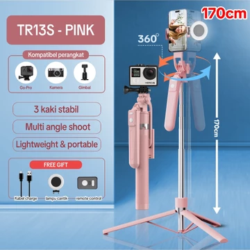 Jovitech TR13S 4in1 Tripod 170CM Tongsis Bluetooth Selfie Stick Tripod With Remote Selfie Stick