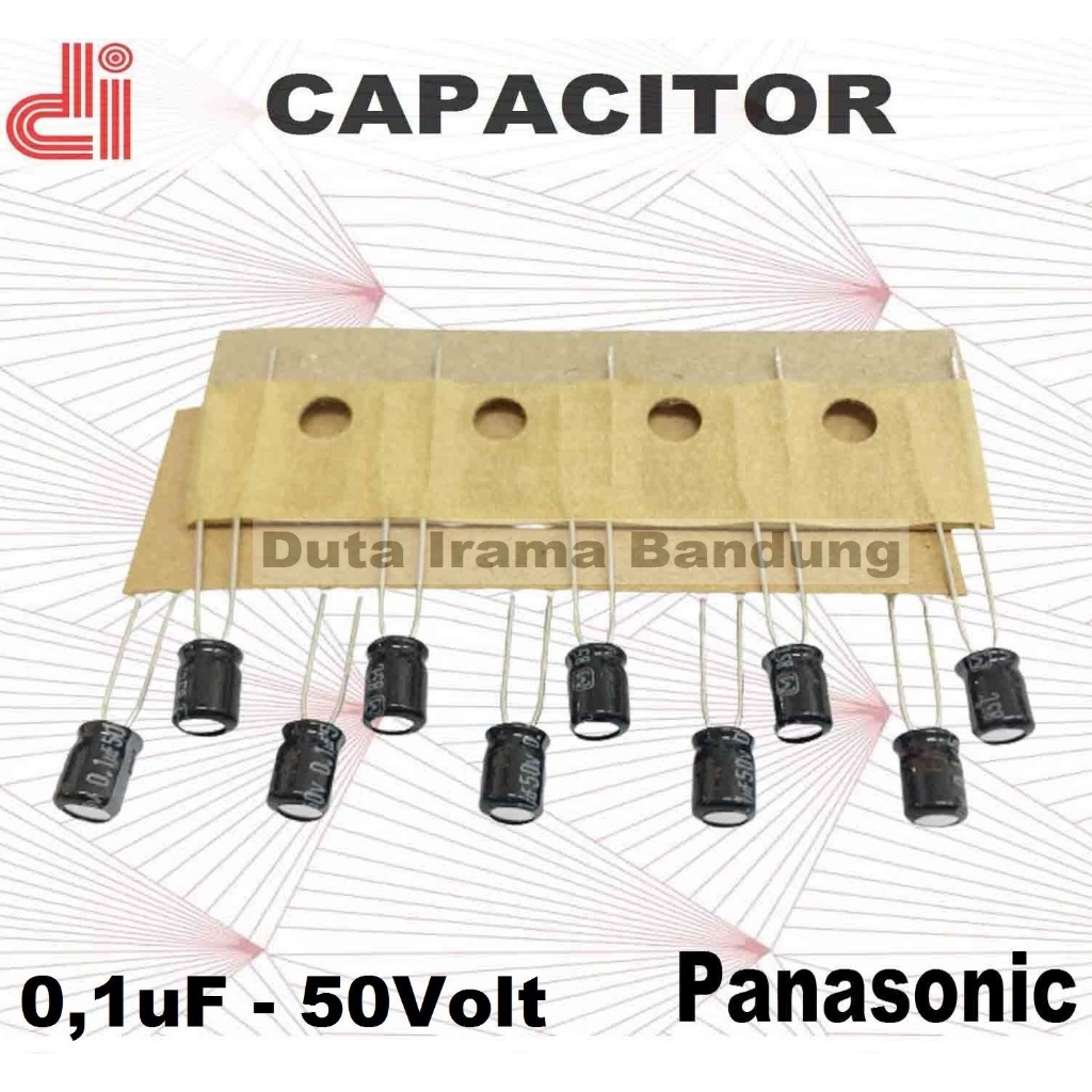 50pcs 0.1uF 50V Aluminum Electrolytic Capacitors – 4x7mm, 105°C, Through Hole