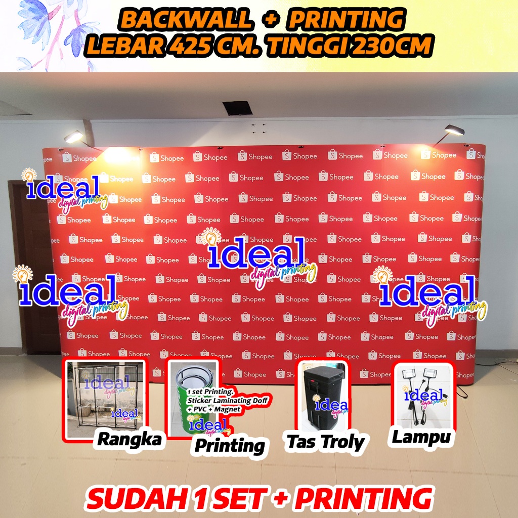 Jual Backwall lebar 425cm Tinggi 230cm Backdrop portable magnetic ...