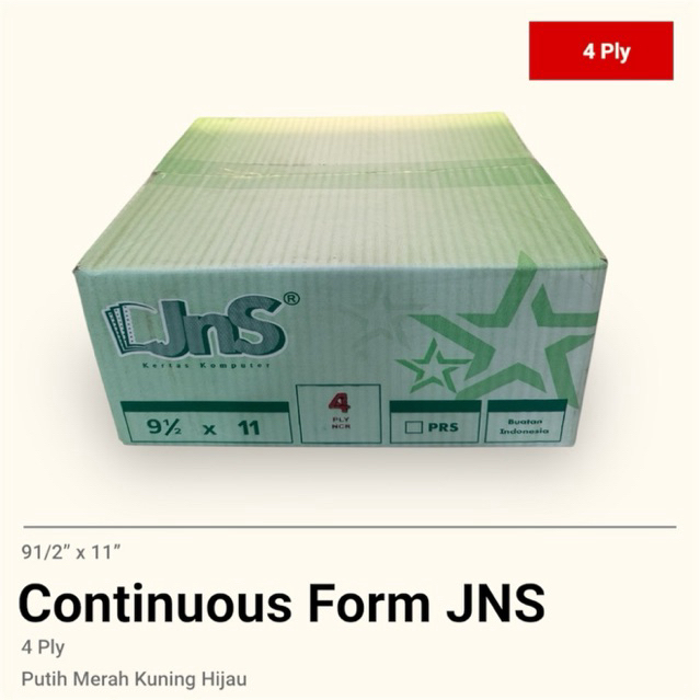 Jual Continuous Form JNS 4 Ply Kertas Komputer Rangkap 4 91/2” x 11 ...