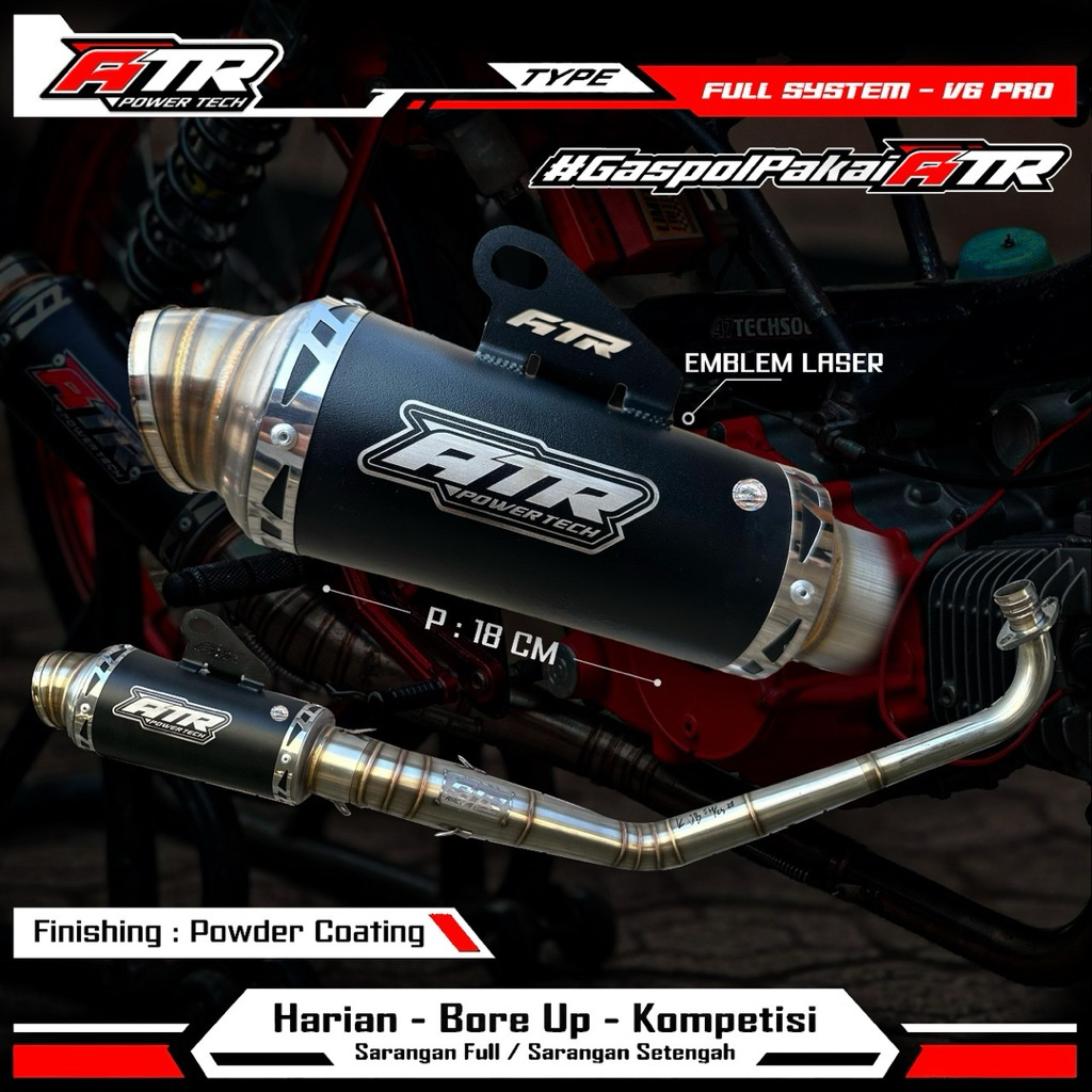 Jual Knalpot ATR Racing Fullsystem – Model Samping / Standar Type: V6 ...