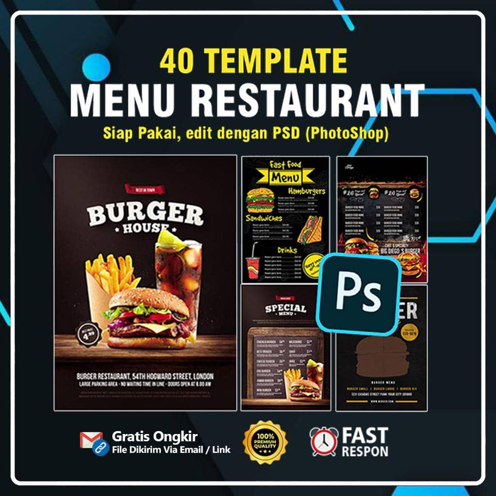 Jual 40 Template Menu Restaurant Food PSD Photoshop Siap Edit | Shopee ...