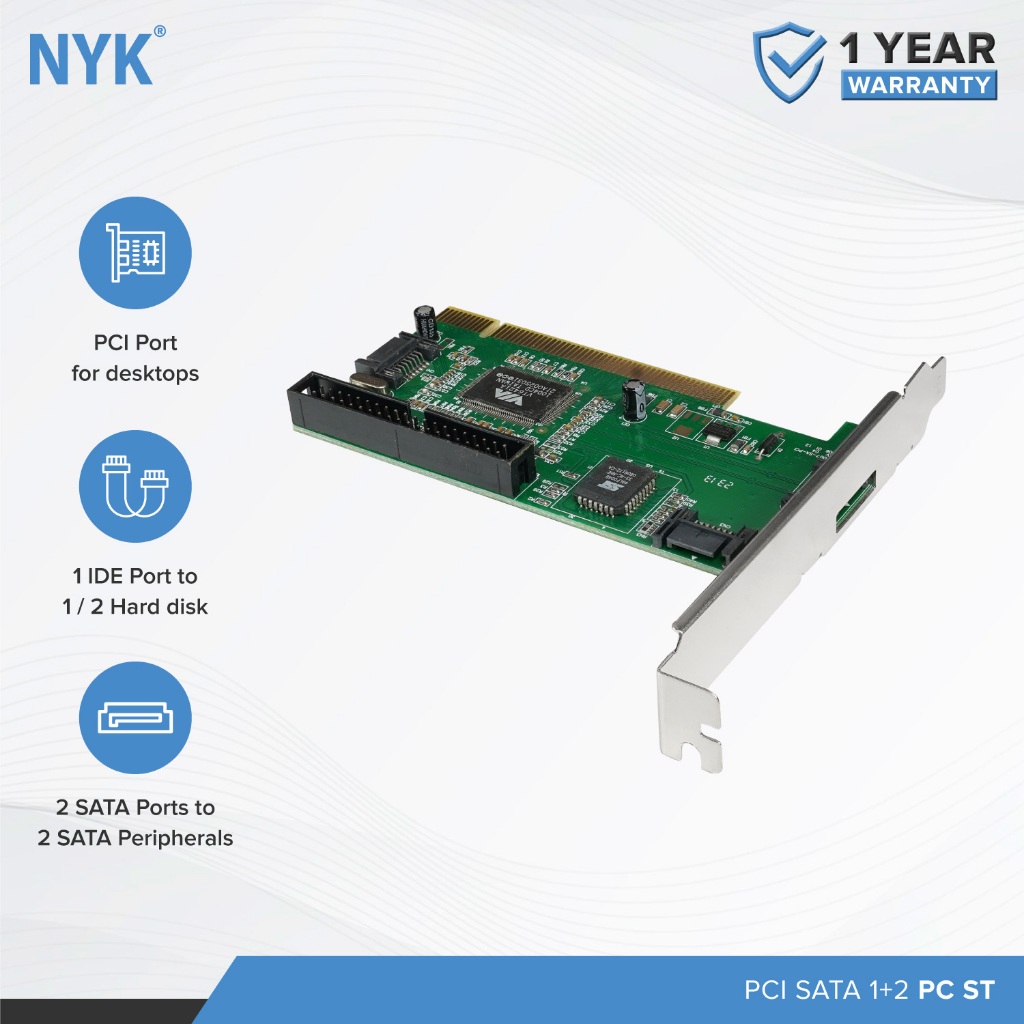 Jual NYK PCI SATA + IDE Card - 2 Port SATA & 1 Port IDE untuk PC ...