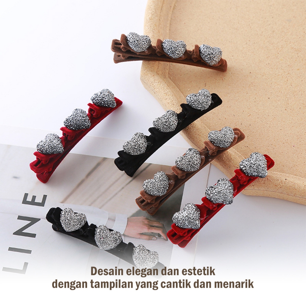 Jual Set 2PCS Jepit Rambut Wanita Korea Aesthetic Coklat Velvet ...