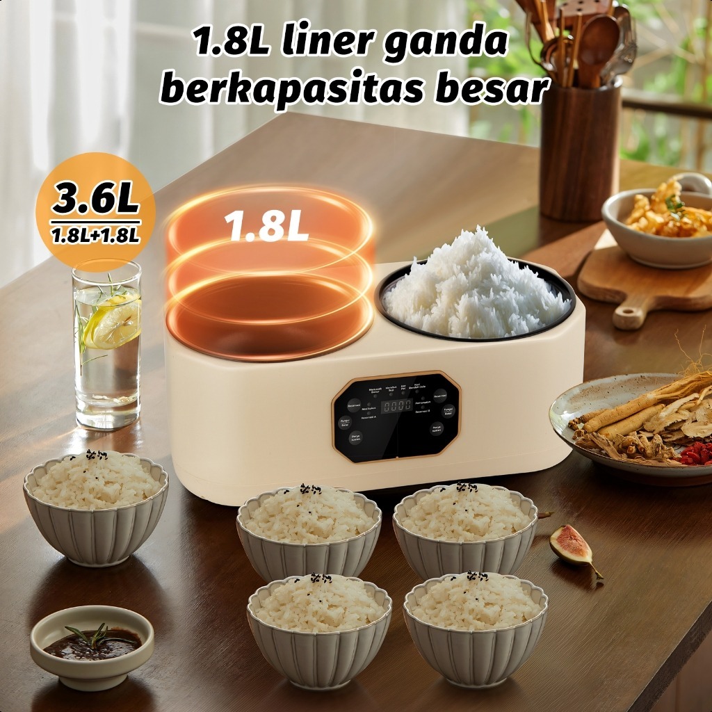 Jual Panci Listrik Double Pot Serbaguna 3.6L , 6IN1/ Panci Rice Cooker ...