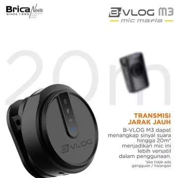 Brica B VLOG M3 Dual Magnetic Clip Wireless Microphone Clip On Mic Vlog With Charging Case BVLOG