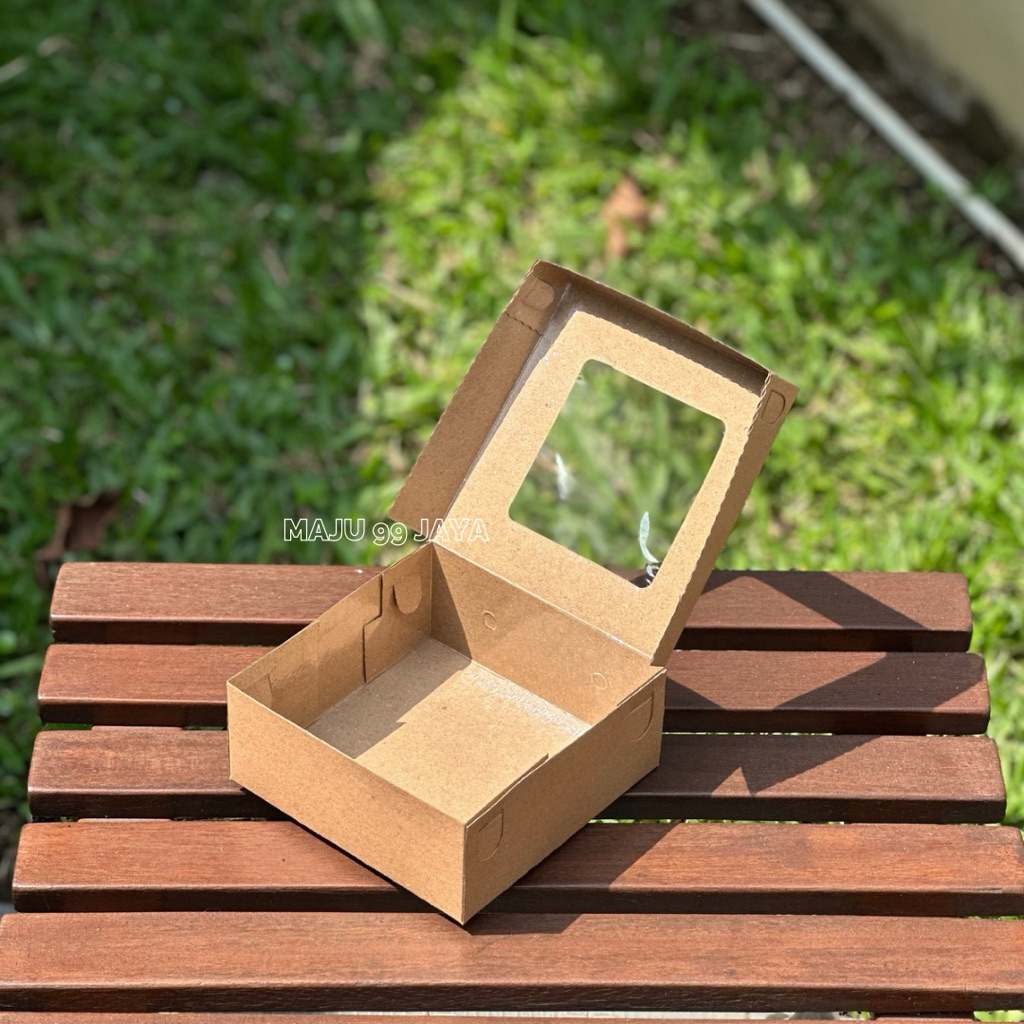 Jual Dus Kotak Kue Kotak Nasi [R6] Kraft Coklat Laminasi Window Ukuran ...