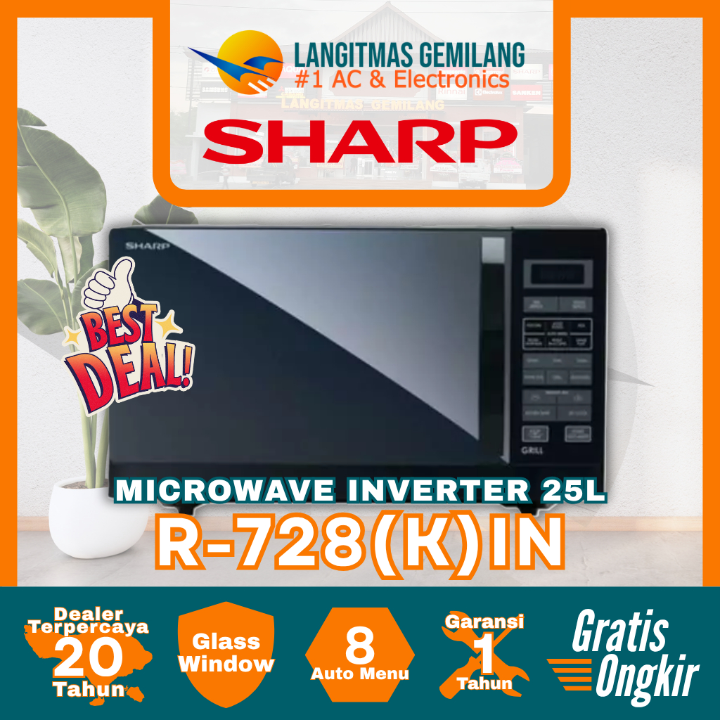 Jual SHARP MICROWAVE R-728(K)IN | Shopee Indonesia