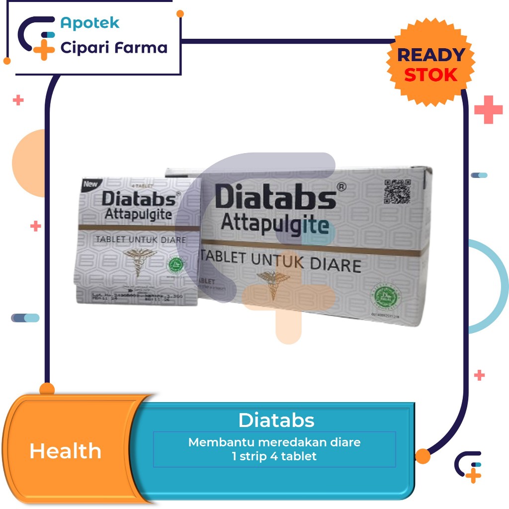 Diatabs NEW Obat Untuk Mengobati Diare 1 Strip isi 4 Tablet