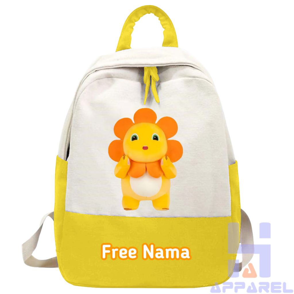Jual TAS RANSEL ANAK MOTIF DINO KUNING NAILONG THE DINO FREE NAMA ...