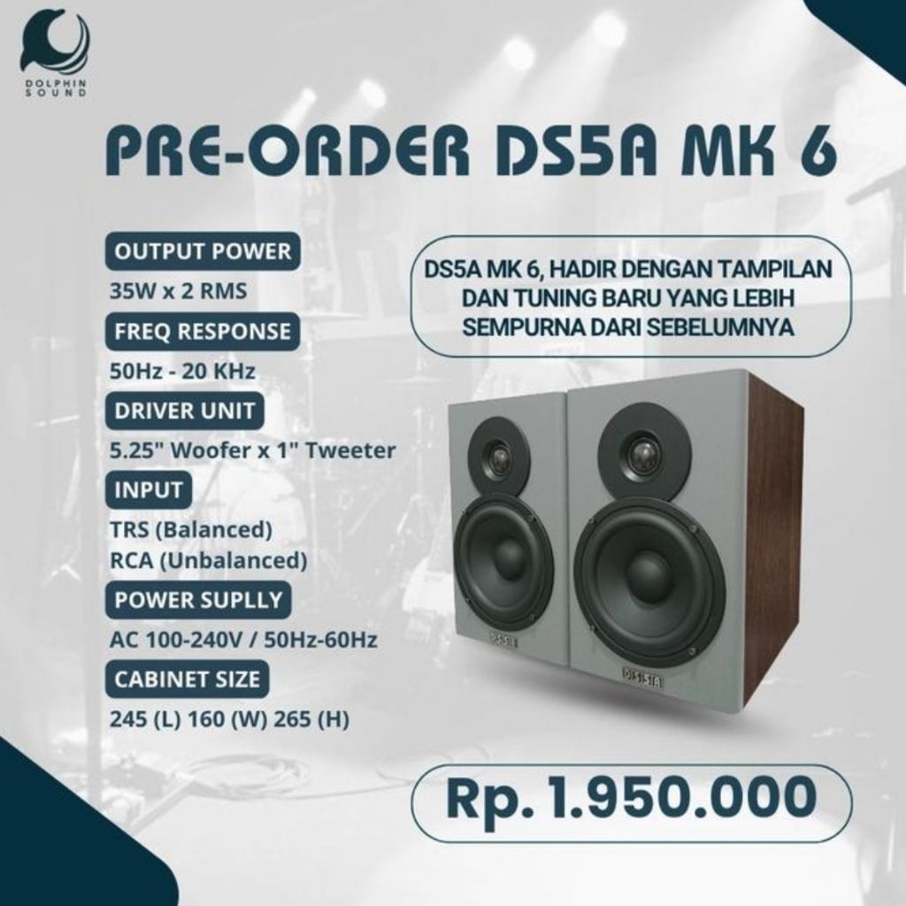 Jual DS5A MK 6 Dolphin Sound Speaker Monitor flat | Shopee Indonesia
