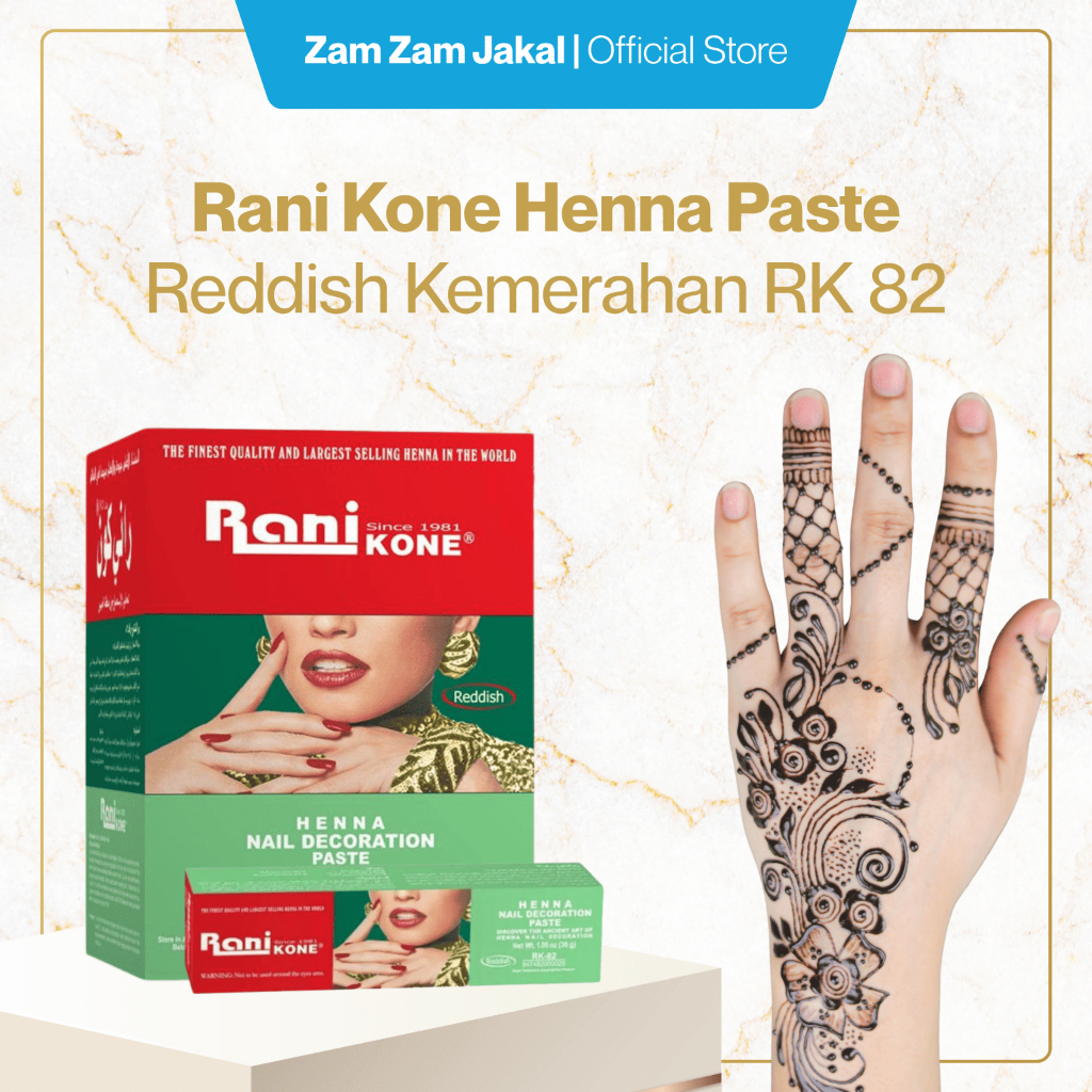 Jual Henna Tangan Rani Kone Paste 30 Gram Reddish Kemerahan RK 82 Pacar ...