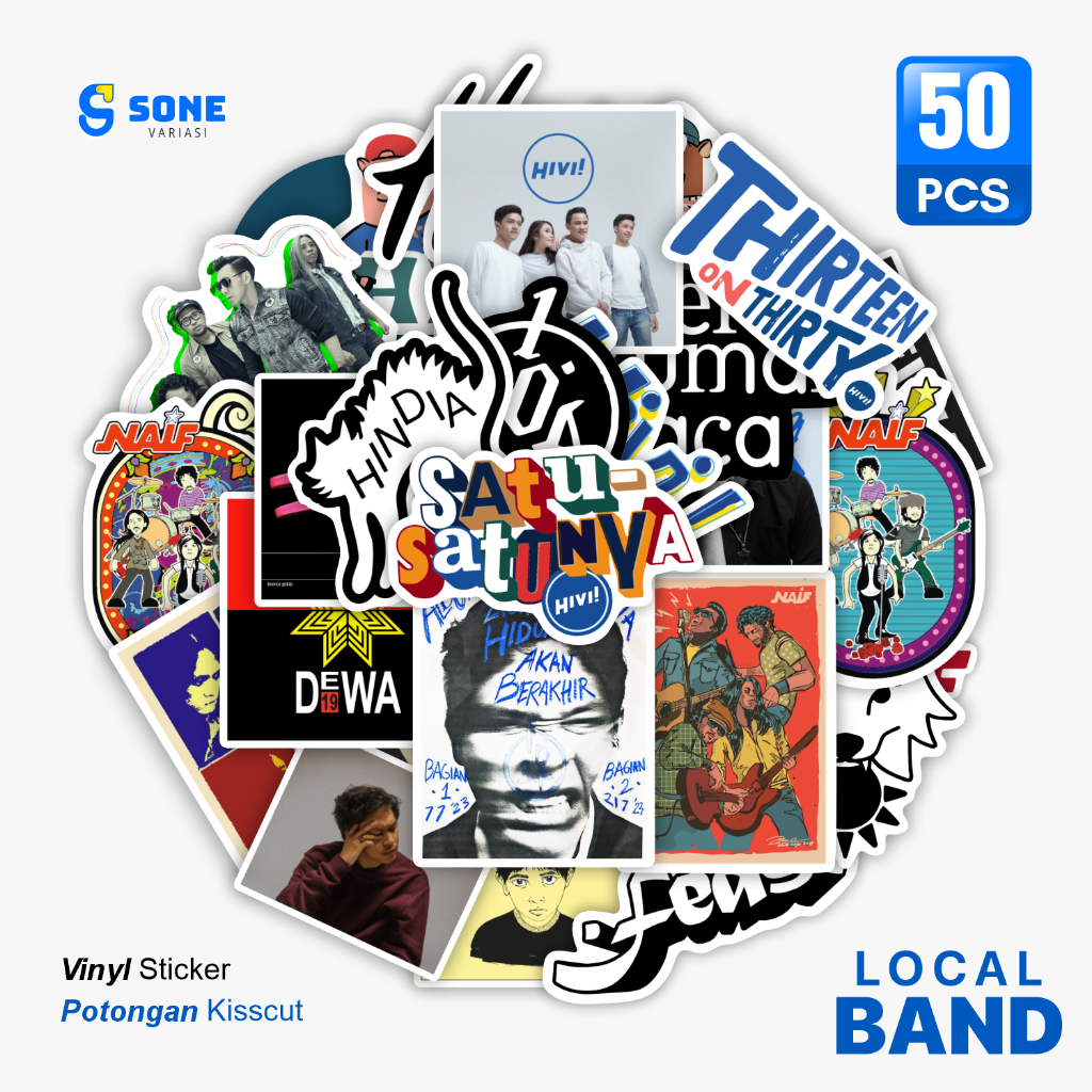 Jual Sticker Band Local Indie Aesthetic untuk Laptop / Helm / Gitar ...