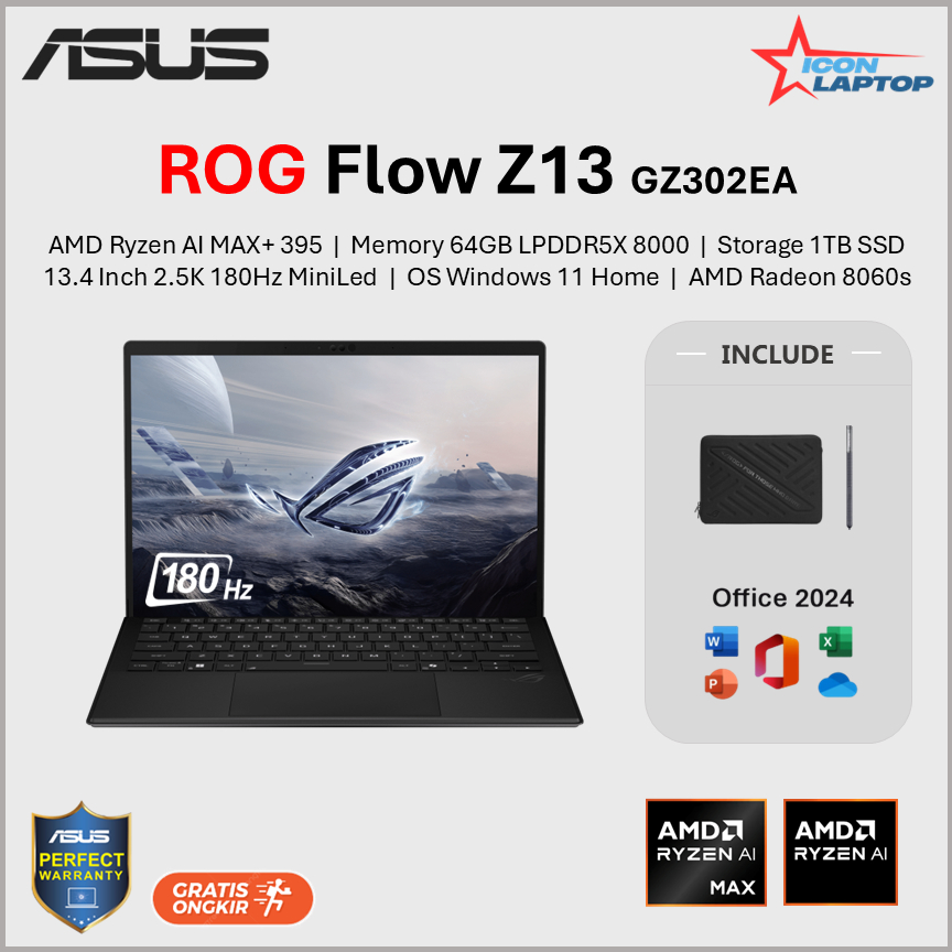 Jual Asus ROG Flow Z13 GZ302EA Touch Ryzen AI MAX+ 395 RAM 64GB 1TB SSD ...