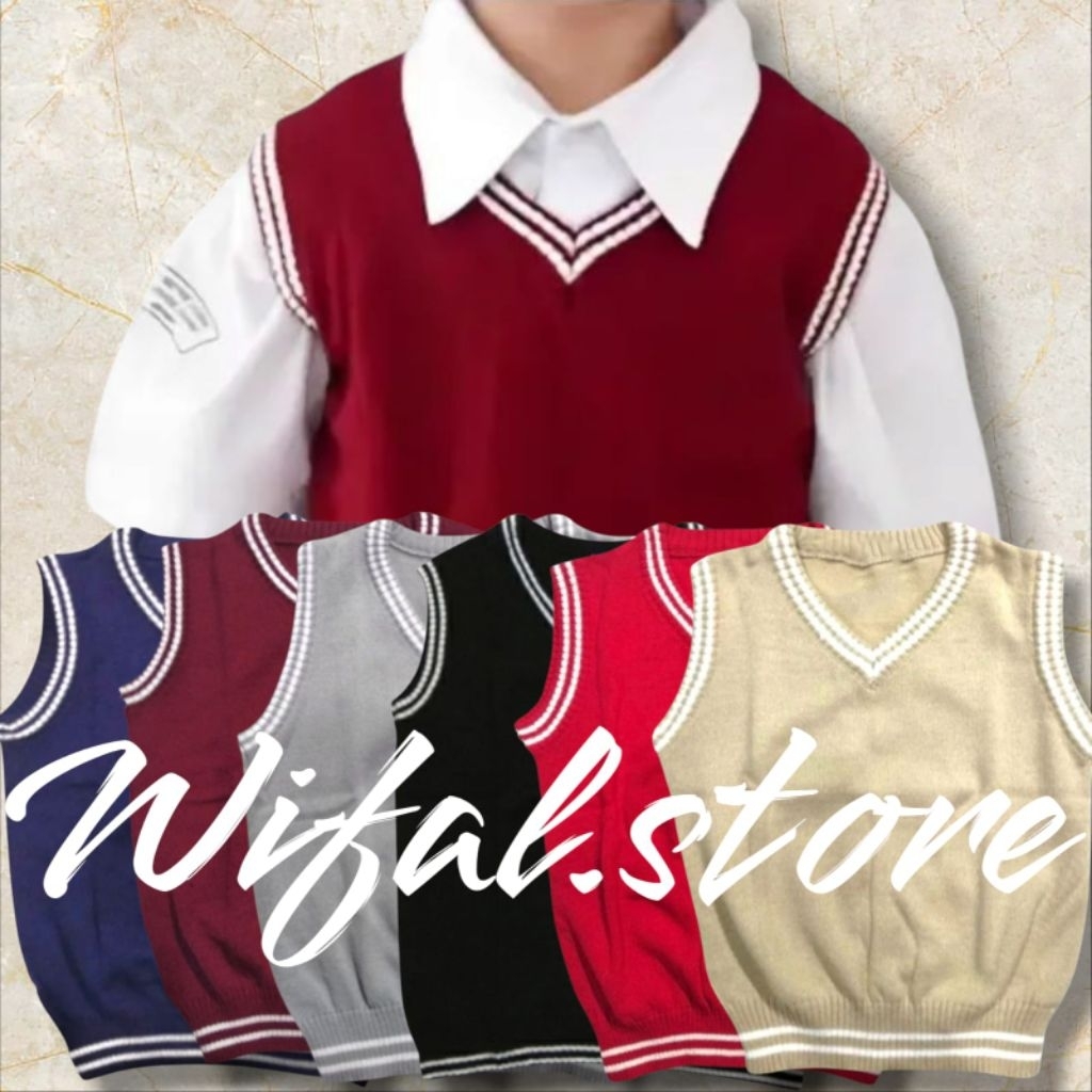 Jual ROMPI ANAK/VEST ANAK/ROMPI RAJUT OUTERWEAR SERAGAM 1-12TAHUN (M ...