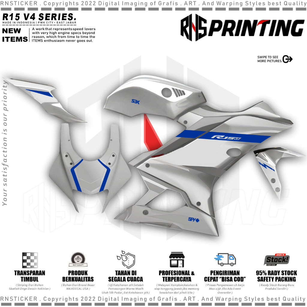 Jual V6 Cutting Striping Variasi R15 V4 Stiker R15 V4 Striping ...