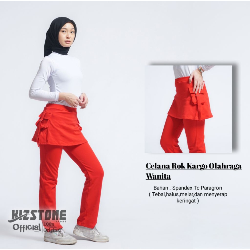 Jual Celana Senam Rok Kantong / Celana Olahraga Wanita / Legging Rok ...