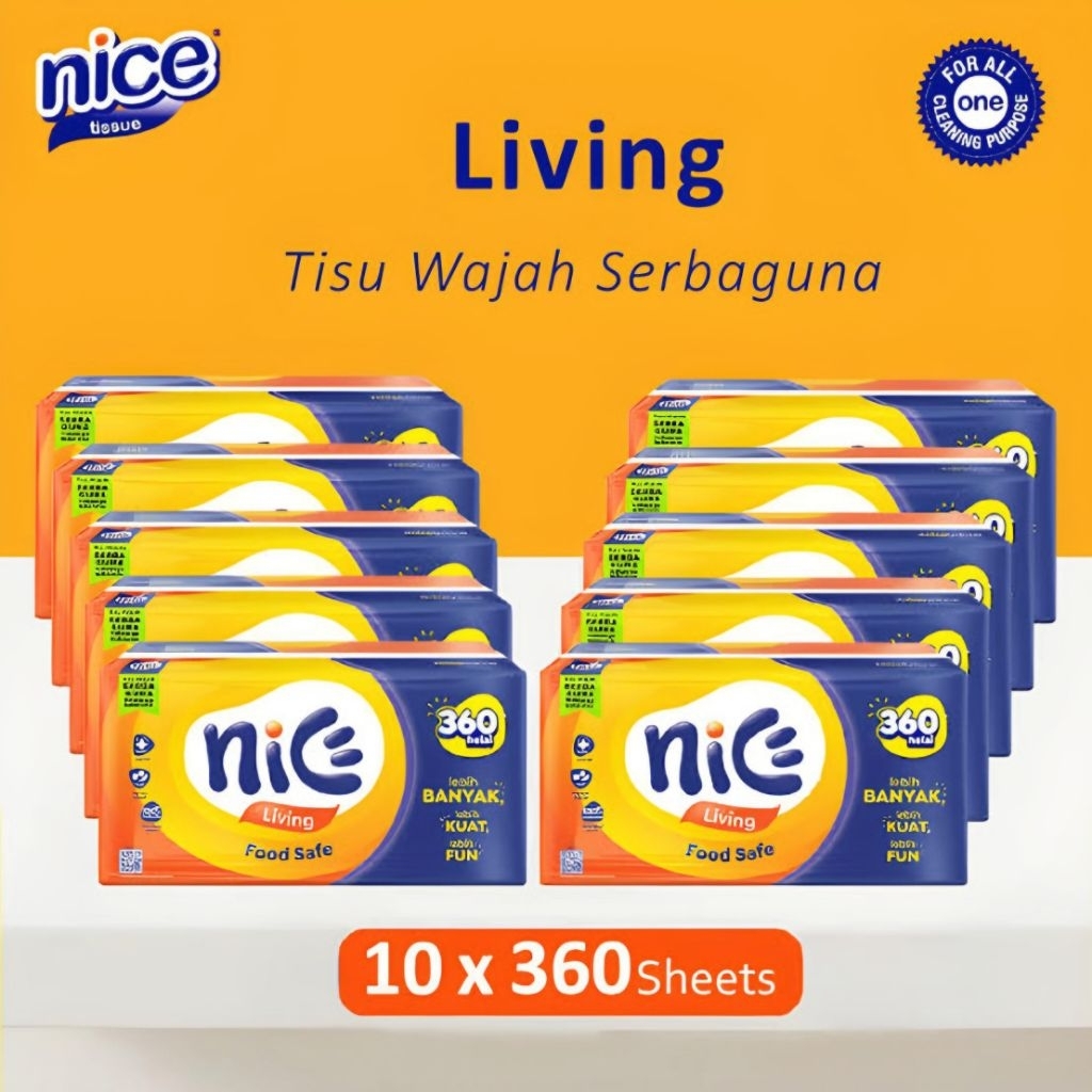 Jual 10 pcs Tisu Wajah Nice 360 2ply helai 10 pack Nice Living Facial ...