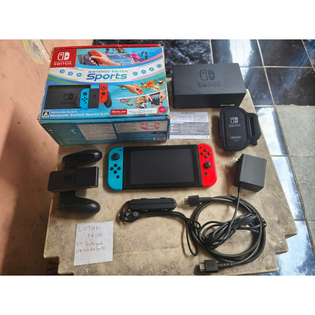 Jual Nintendo Switch v2 CFW Atmos Switch Sports Bundle Edition Fullset ...