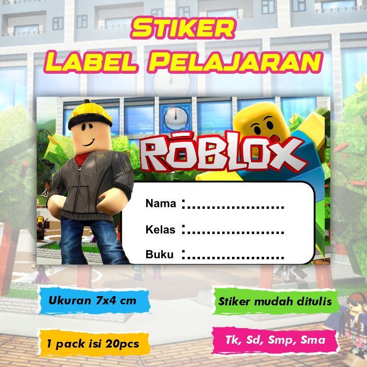 Jual Stiker Label Pelajaran Nama Kelas Karakter Roblox | Shopee Indonesia