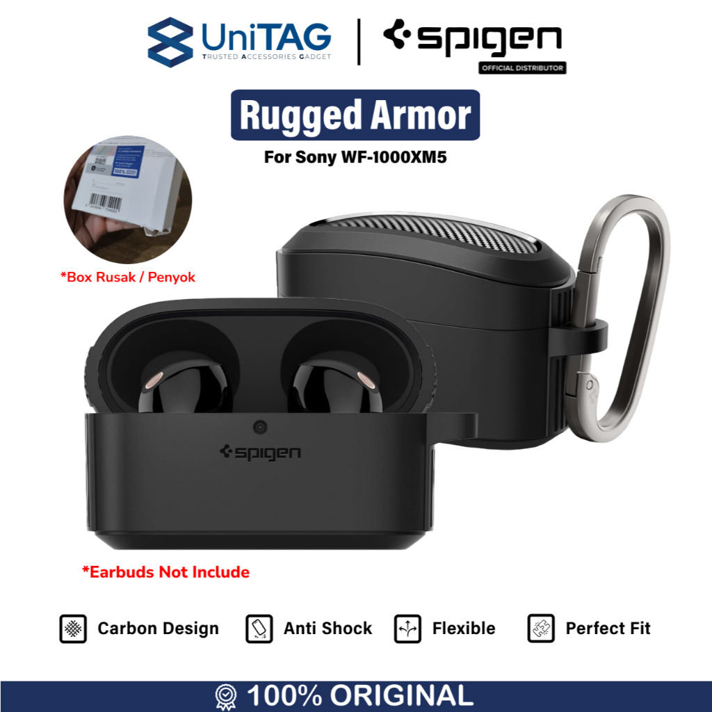 Jual Case Sony WF-1000XM5 Spigen Rugged Armor Carbon Softcase
