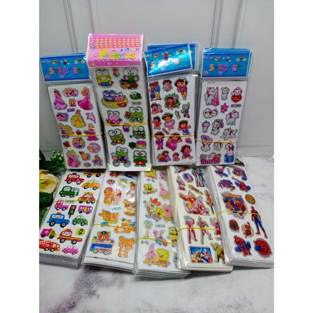 Jual Sticker panjang pendek karakter isi 20 pcs stiker pjg pdk | Shopee ...