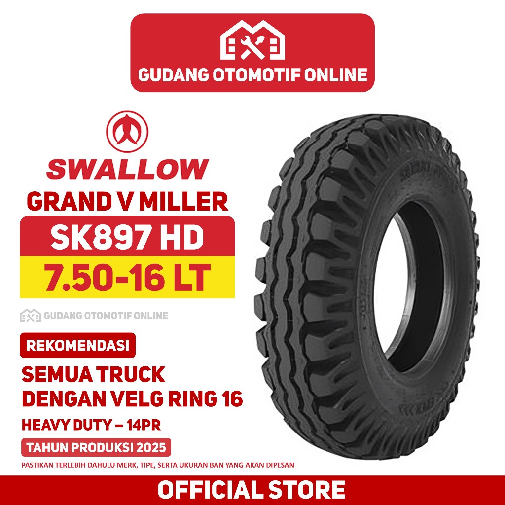Jual Ban Truk Swallow Grand V Miller SK897 HD 750 R16 16 Truck Colt ...