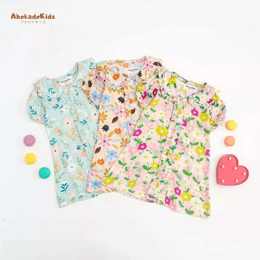 Livya Dress – Baju Anak Perempuan  – Dress Anak Perempuan Katun – Dress Bunga Premium