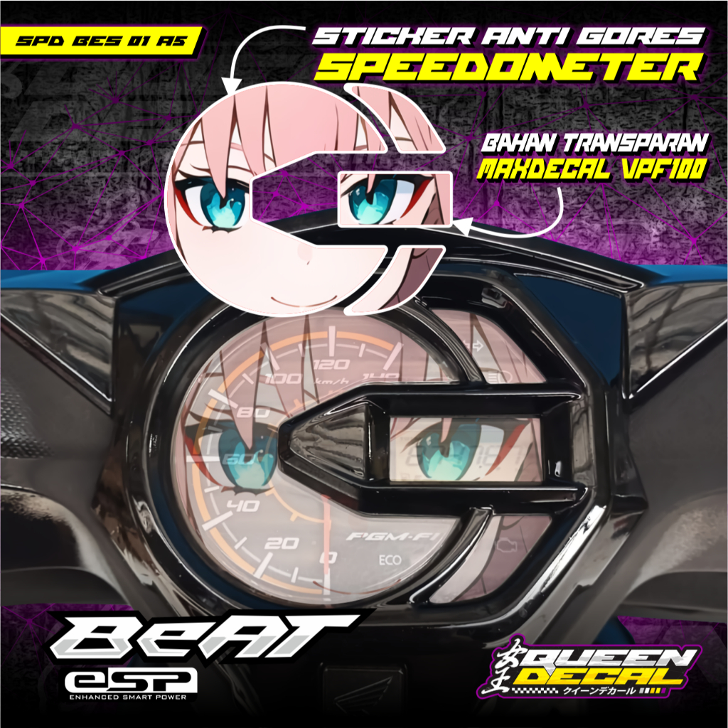 Jual Stiker Speedometer Transparan Anime Beat ESP 2016-2019 Stiker ...