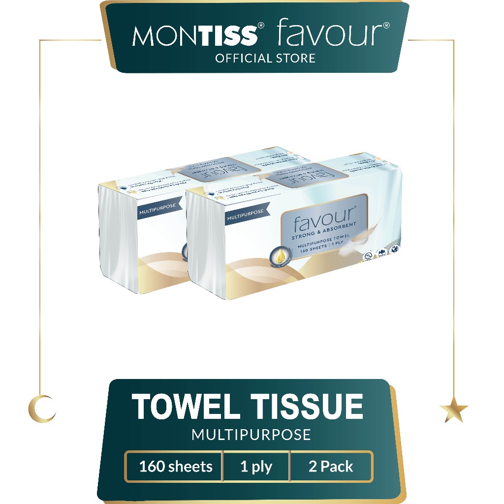 Jual Favour Multipurpose Towel Tissue 160 Sheet 2 in 1 | Shopee Indonesia
