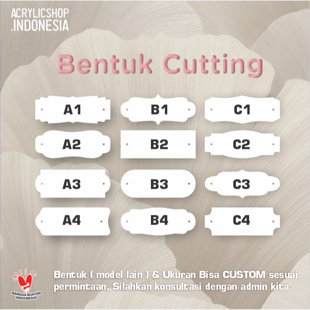 Jual Label Acrylic Custom | Lebel Akrilik Hijab | Label Inisial Custom ...