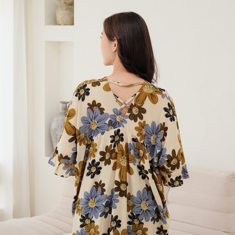 Jual Daster Elia Rayon Premium Busui Dress Jumbo Adem Lembut Bumil ...