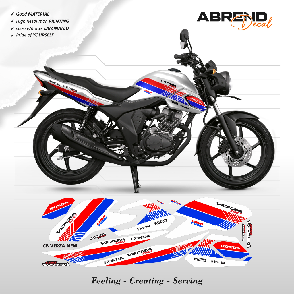 Jual STRIPING HONDA VERZA NEW HRC GARIS TRI COLOR / STIKER MOTOR VERZA ...